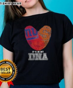 Awesome Fingerprints New York Giants X Syracuse Orange Ladies Tee showcasing vibrant team colors and stylish design.