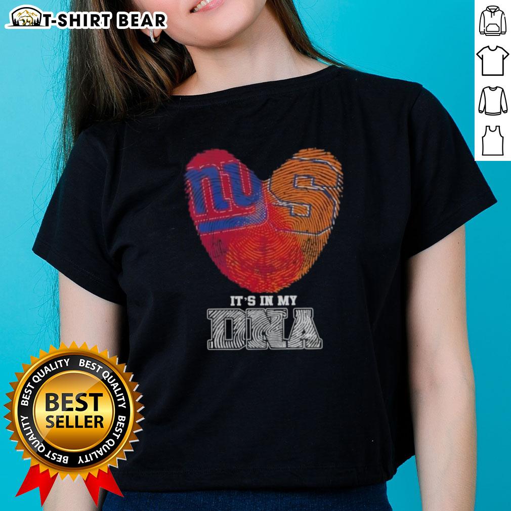 Awesome Fingerprints New York Giants X Syracuse Orange It's In My DNA Ladies-Tee Awesome Fingerprints New York Giants X Syracuse Orange Ladies Tee showcasing vibrant team colors and stylish design.