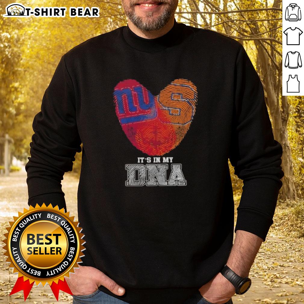 Awesome Fingerprints New York Giants X Syracuse Orange It's In My DNA Sweatshirt Awesome Fingerprints New York Giants X Syracuse Orange sweatshirt design showcasing team spirit and unique style.