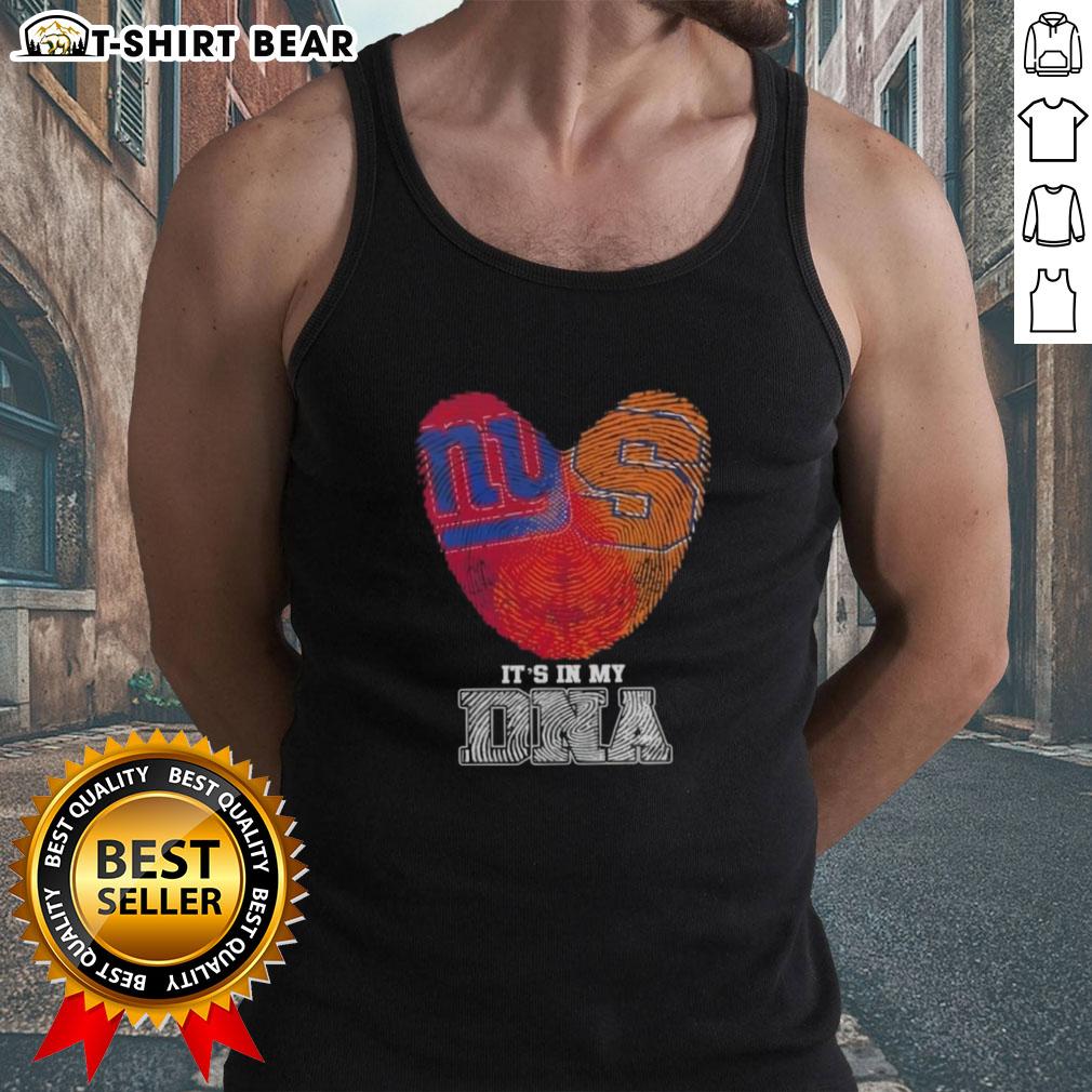 Awesome Fingerprints New York Giants X Syracuse Orange It'S In My Dna Tank Top Awesome Fingerprints New York Giants X Syracuse Orange tank top showcasing team spirit and unique design in DNA style.