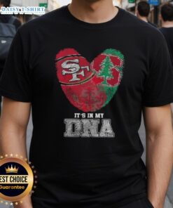 Awesome Fingerprints San Francisco 49ers X Stanford Cardinal DNA T-Shirt showcasing team spirit and unique design.