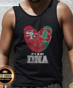 Awesome Fingerprints San Francisco 49ers x Stanford Cardinal tank top featuring 'It's In My DNA' design.