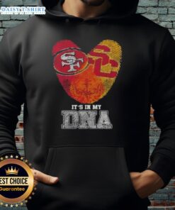 Awesome Fingerprints San Francisco 49ers x USC Trojans hoodie showcasing team spirit and unique design, it's in my DNA.