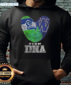 Awesome Fingerprints Seattle Seahawks X Washington Huskies hoodie showcasing team spirit and DNA-inspired design.