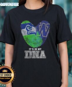 Awesome Seattle Seahawks x Washington Huskies ladies tee featuring fingerprint design, perfect for fans and game day.