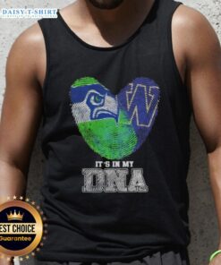 Awesome Fingerprints Seattle Seahawks X Washington Huskies tank top featuring DNA design, perfect for sports fans.