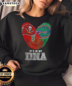 Alt Text: Awesome fingerprints design on sweatshirt featuring Tampa Bay Buccaneers and Florida Gators, showcasing team pride.