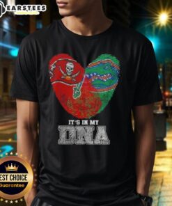 Awesome Fingerprints Tampa Bay Buccaneers X Florida Gators T-shirt showcasing team spirit with 'It's In My DNA' design.