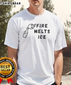Awesome Fire Melts Ice T-Shirt featuring a vibrant graphic of flames and ice, perfect for bold fashion lovers.