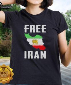 Stylish Awesome Free Iran Lion Symbol Ladies Tee featuring a bold lion graphic, perfect for showcasing support and style.