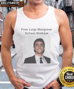 Awesome Free Luigi Mangione School Walkout Protest Tank Top featuring bold graphics and a vibrant design for activism.