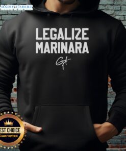 Awesome Guy Fieri wearing a Legalize Marinara hoodie, showcasing his signature style and love for marinara sauce.