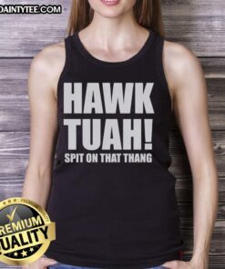 Awesome Hawk Tuah Spit On The Thang Tank Top featuring a vibrant design and stylish fit for summer wear.