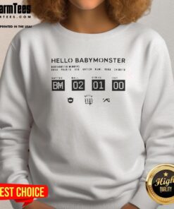 Awesome Hello Babymonster Sweatshirt featuring a vibrant design, perfect for stylish casual wear.