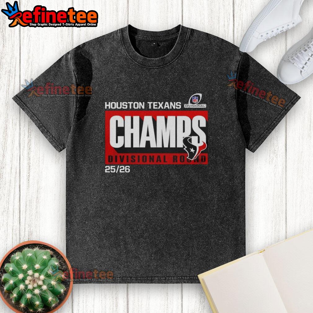 awesome-houston-texans-divisional-champs-divisional-round-25-26-washed-t-shirt Alt Text: Awesome Houston Texans Divisional Champs T-Shirt featuring vibrant graphics for Divisional Round 25-26.