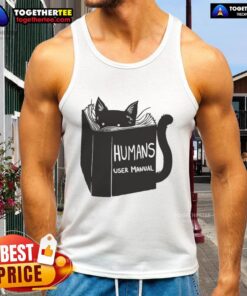Awesome Humans User Manual for Cats Remix Tank Top featuring a playful cat design, perfect for cat lovers.