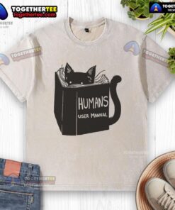 Awesome Humans User Manual for Cats Remix washed t-shirt featuring playful cat graphics and vibrant colors.