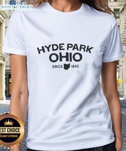 Awesome Hyde Park Ohio Since 1892 Ladies Tee showcasing a stylish design in vibrant colors, perfect for casual wear.