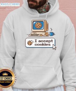 Awesome I Accept Cookies Hoodie in black with fun graphic print, perfect for casual wear and cookie lovers.