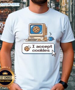 Awesome I Accept Cookies T-Shirt featuring a fun graphic design, perfect for cookie lovers and tech enthusiasts.