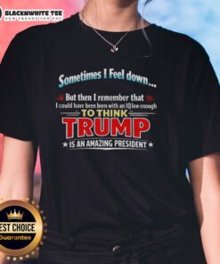 Funny Trump-themed tee featuring a humorous IQ quote, ideal for lighthearted moments and casual wear.