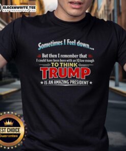 Awesome I Feel Down Then I Remember That I Could Have Been Born With An IQ Low Enough To Think Trump T-Shirt design.