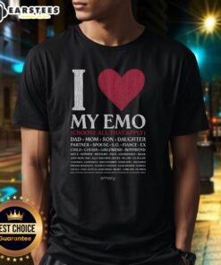Alt Text: Awesome I Love My Emo Choose All That Apply T-Shirt featuring a bold graphic design for emo fashion lovers.