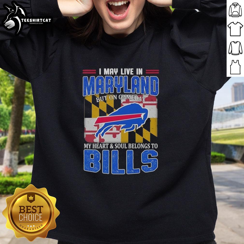 awesome-i-may-live-in-maryland-but-on-gameday-my-heart-and-soul-belongs-to-buffalo-bills-football-flag-sweatshirt Buffalo Bills football flag sweatshirt, perfect for game day, showcasing team spirit while living in Maryland.
