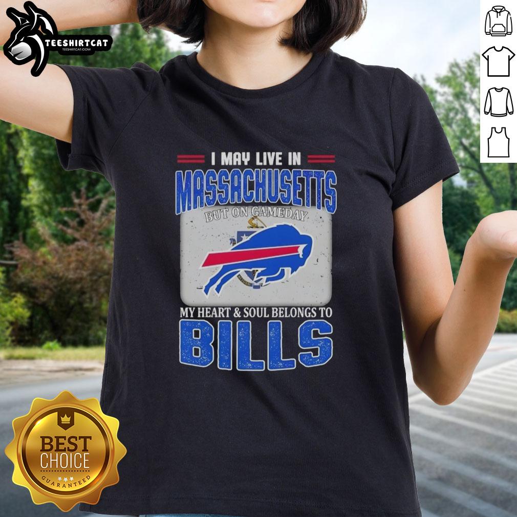 awesome-i-may-live-in-massachusetts-but-on-gameday-my-heart-and-soul-belongs-to-buffalo-bills-ladies-tee Buffalo Bills ladies tee shirt showcasing team spirit for game day, perfect for fans in Massachusetts and beyond.