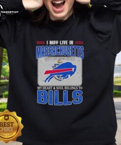Buffalo Bills sweatshirt showcasing team pride, perfect for fans in Massachusetts on game day.