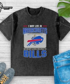 Buffalo Bills washed t-shirt showcasing team spirit for game day, perfect for fans in Massachusetts.