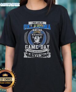 Stylish ladies tee featuring 'My heart belongs to Las Vegas Raiders' design for Oklahoma fans on game day.