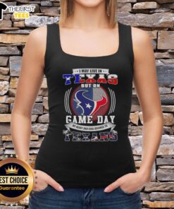 Alt Text: Texans tank top with 'My Heart and Soul Belongs to Texans' design, perfect for game day in Texas.
