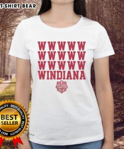 Awesome Indiana Football Windiana 2025 National Champions ladies tee featuring bold graphics and a stylish design.