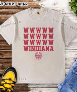 Awesome Indiana Football Windiana 2025 National Champions washed t-shirt featuring vintage design and team colors.