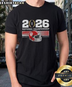 Awesome Indiana Hoosiers 2026 National Championship College Football Playoff T-Shirt featuring team colors and logo design.