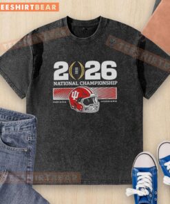 Alt Text: Awesome Indiana Hoosiers 2026 National Championship College Football Playoff washed t-shirt in red.