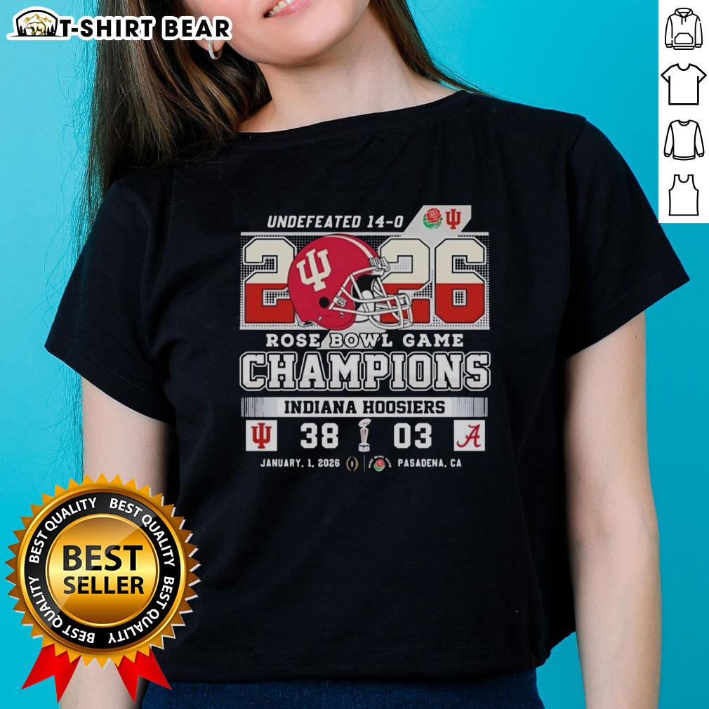 Awesome Indiana Hoosiers Beat Alabama Crimson Tide At Rose Bowl Game Champions 2026 Ladies-Tee 2026 Rose Bowl champions: Indiana Hoosiers defeat Alabama Crimson Tide, featuring a stylish ladies tee celebrating the victory.