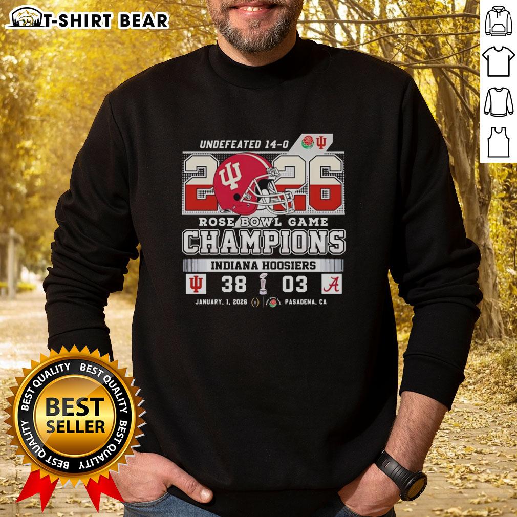 Awesome Indiana Hoosiers Beat Alabama Crimson Tide At Rose Bowl Game Champions 2026 Sweatshirt Awesome Indiana Hoosiers beat Alabama Crimson Tide at Rose Bowl Game Champions 2026 sweatshirt design featuring team colors.