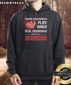 Alt Text: Awesome Indiana Hoosiers hoodie with a diamond heart design, perfect for grandmas who love bingo and sports.