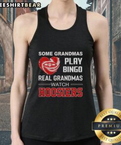 Awesome Indiana Hoosiers diamond heart tank top, perfect for grandmas who play bingo and support their team.