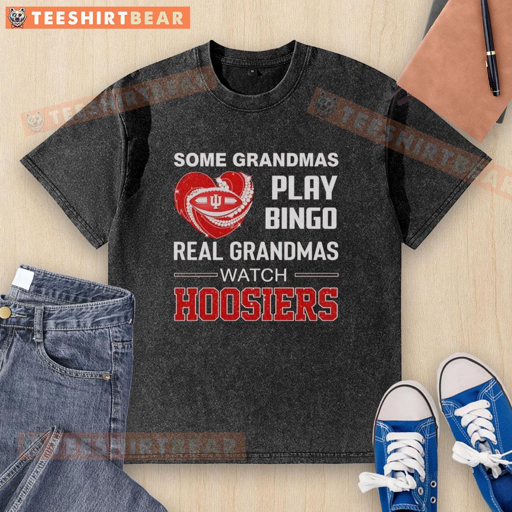 awesome-indiana-hoosiers-diamond-heart-some-grandmas-play-bingo-real-grandmas-watch-washed-t-shirt Awesome Indiana Hoosiers Diamond Heart shirt for grandmas who play bingo and watch games, showcasing team spirit.
