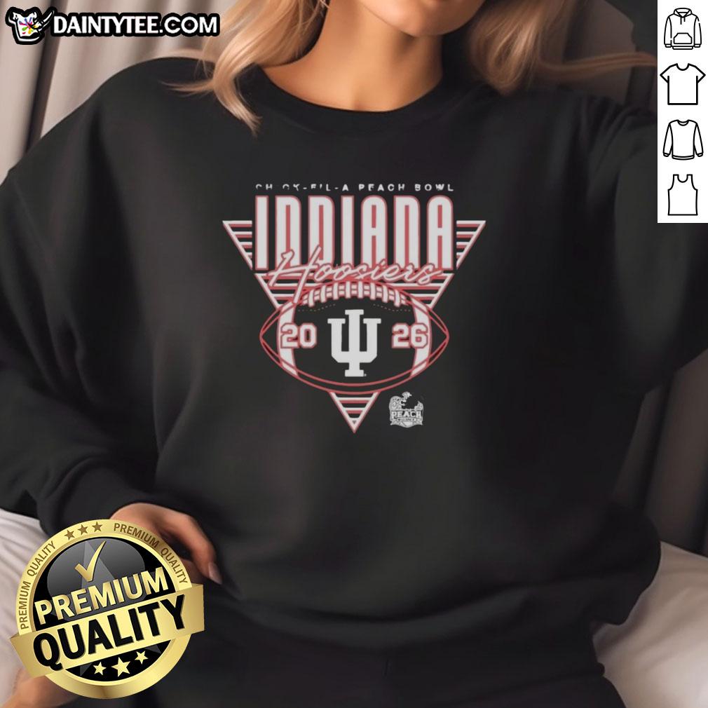 awesome-indiana-hoosiers-football-chick-fil-a-peach-bowl-2026-sweatshirt Alt Text: Awesome Indiana Hoosiers Football sweatshirt for the 2026 Chick-fil-A Peach Bowl, featuring team colors and logo.