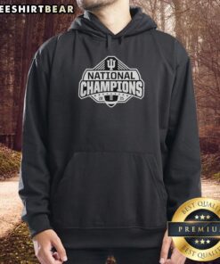 Alt Text: Awesome Indiana Hoosiers Football National Champions 2025 small logo hoodie featuring team colors and design.