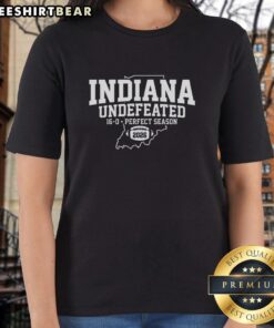 Awesome Indiana Hoosiers Football undefeated 16-0 perfect season 2026 map on a stylish ladies tee shirt.