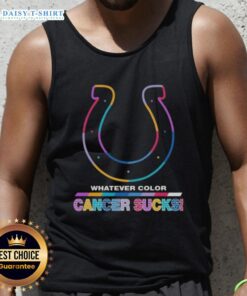 Awesome Indianapolis Colts football tank top featuring colorful cancer awareness logo design.