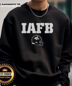 Iowa Hawkeyes IAFB Reliaquest Bowl Champions 2025 sweatshirt featuring the team helmet logo. Perfect for fans!