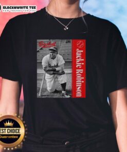Awesome Jackie Robinson Major League Baseball ladies tee featuring iconic player graphics and comfortable fit.
