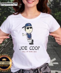 Alt Text: Awesome Joe Mauer Hall of Fame 2024 ladies tee featuring stylish design, perfect for baseball fans and collectors.