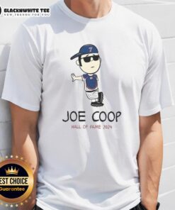 Alt Text: Awesome Joe Mauer Joe Coop Hall Of Fame 2024 T-Shirt featuring iconic design and vibrant colors for baseball fans.